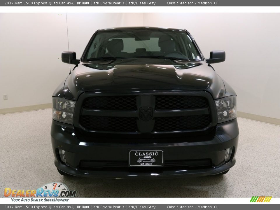2017 Ram 1500 Express Quad Cab 4x4 Brilliant Black Crystal Pearl / Black/Diesel Gray Photo #2