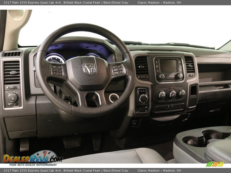 2017 Ram 1500 Express Quad Cab 4x4 Brilliant Black Crystal Pearl / Black/Diesel Gray Photo #7