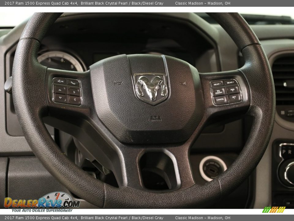 2017 Ram 1500 Express Quad Cab 4x4 Brilliant Black Crystal Pearl / Black/Diesel Gray Photo #8