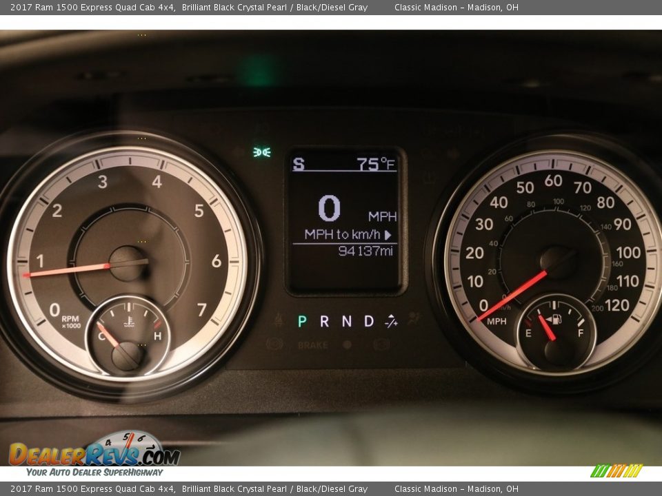 2017 Ram 1500 Express Quad Cab 4x4 Brilliant Black Crystal Pearl / Black/Diesel Gray Photo #9