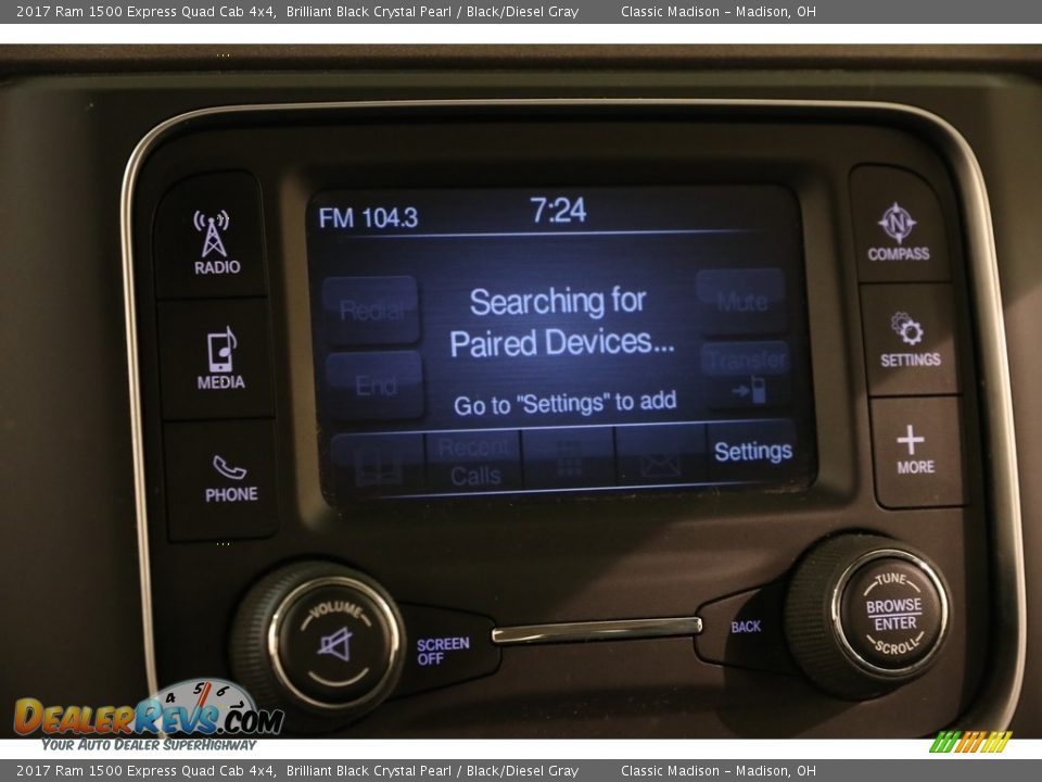 2017 Ram 1500 Express Quad Cab 4x4 Brilliant Black Crystal Pearl / Black/Diesel Gray Photo #12
