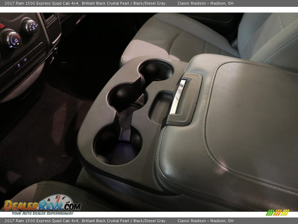 2017 Ram 1500 Express Quad Cab 4x4 Brilliant Black Crystal Pearl / Black/Diesel Gray Photo #14
