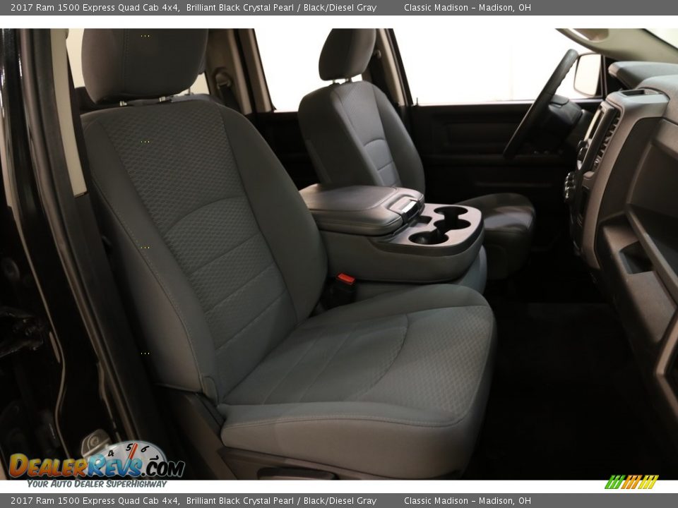 2017 Ram 1500 Express Quad Cab 4x4 Brilliant Black Crystal Pearl / Black/Diesel Gray Photo #16
