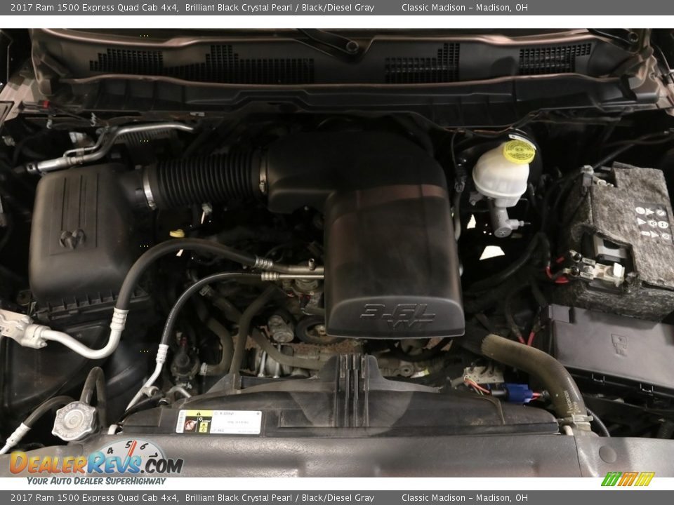 2017 Ram 1500 Express Quad Cab 4x4 Brilliant Black Crystal Pearl / Black/Diesel Gray Photo #19