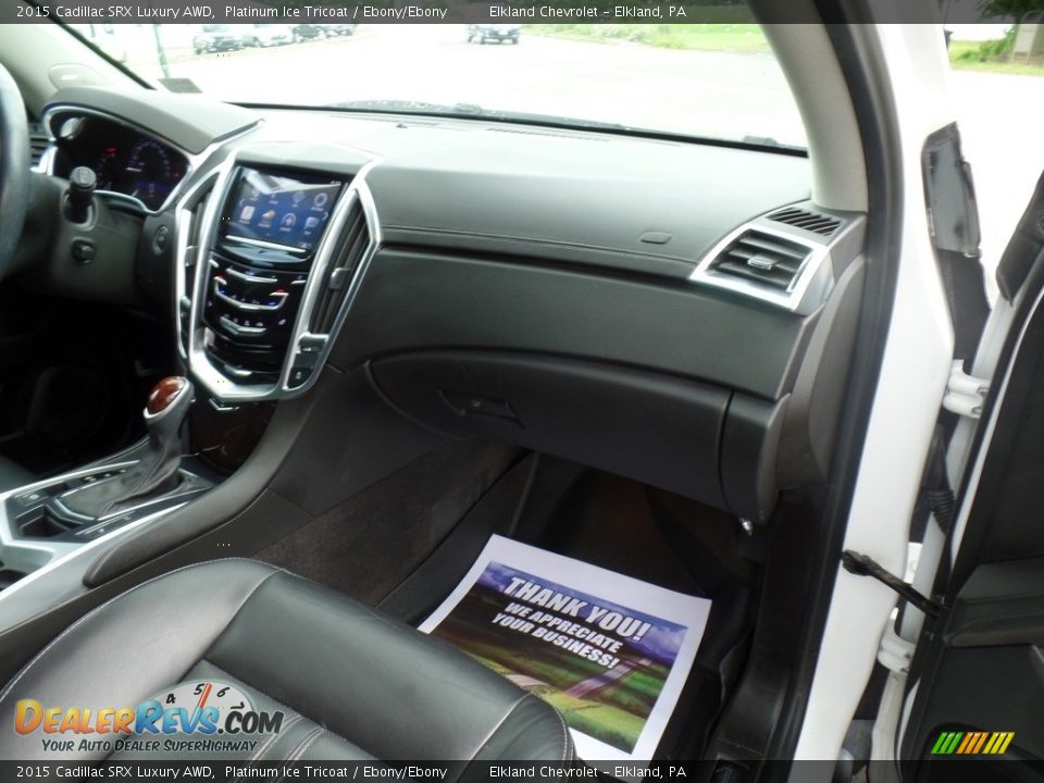 2015 Cadillac SRX Luxury AWD Platinum Ice Tricoat / Ebony/Ebony Photo #35