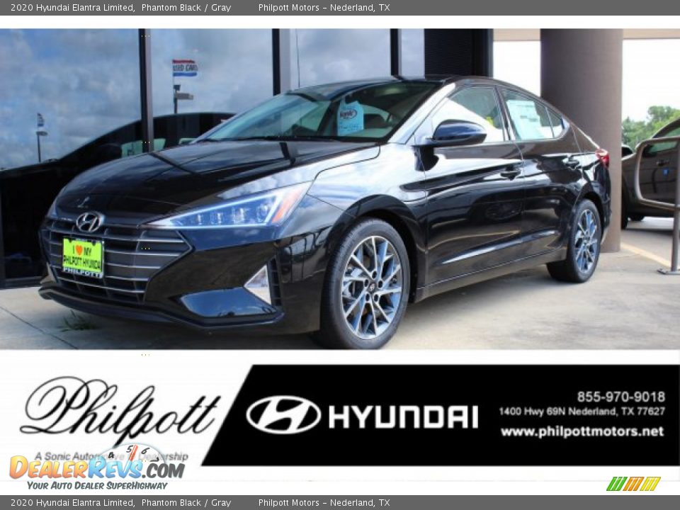 2020 Hyundai Elantra Limited Phantom Black / Gray Photo #1