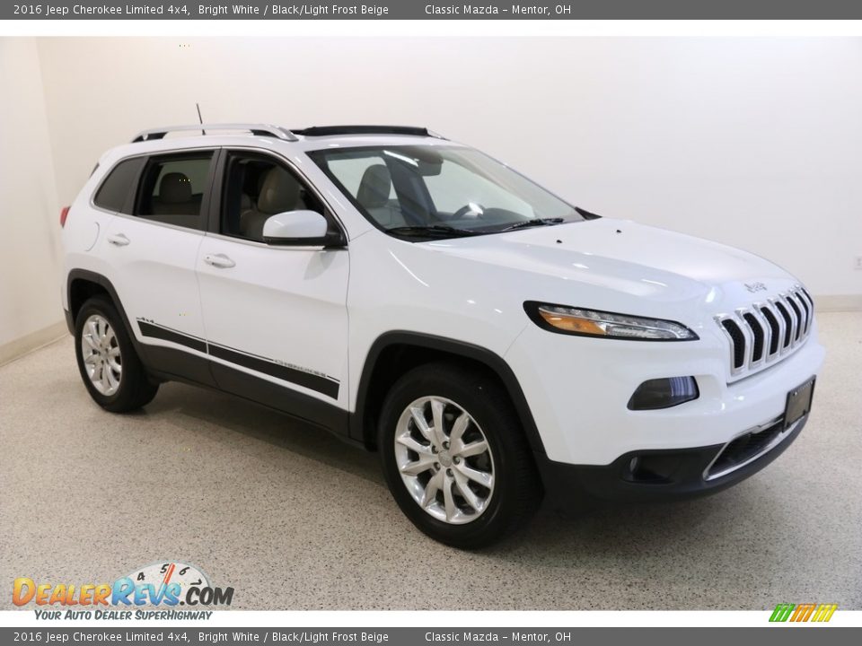2016 Jeep Cherokee Limited 4x4 Bright White / Black/Light Frost Beige Photo #1