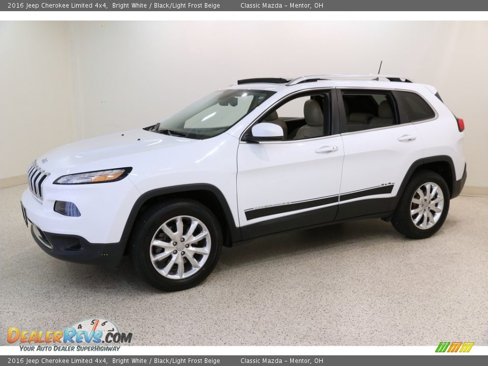 2016 Jeep Cherokee Limited 4x4 Bright White / Black/Light Frost Beige Photo #3