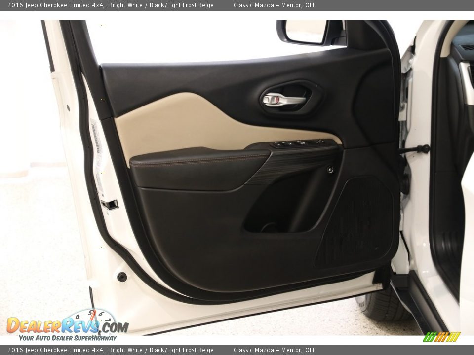 2016 Jeep Cherokee Limited 4x4 Bright White / Black/Light Frost Beige Photo #4
