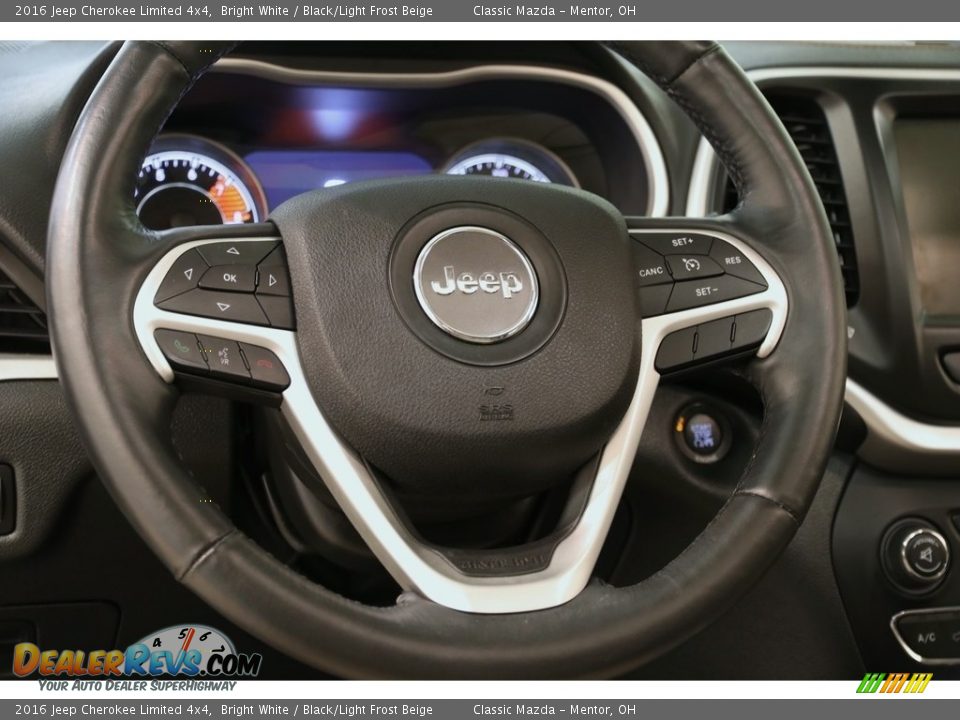 2016 Jeep Cherokee Limited 4x4 Bright White / Black/Light Frost Beige Photo #7
