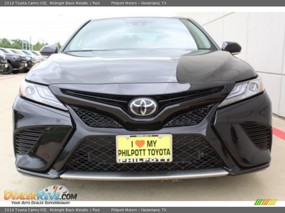 2019 Toyota Camry XSE Midnight Black Metallic / Red Photo #3