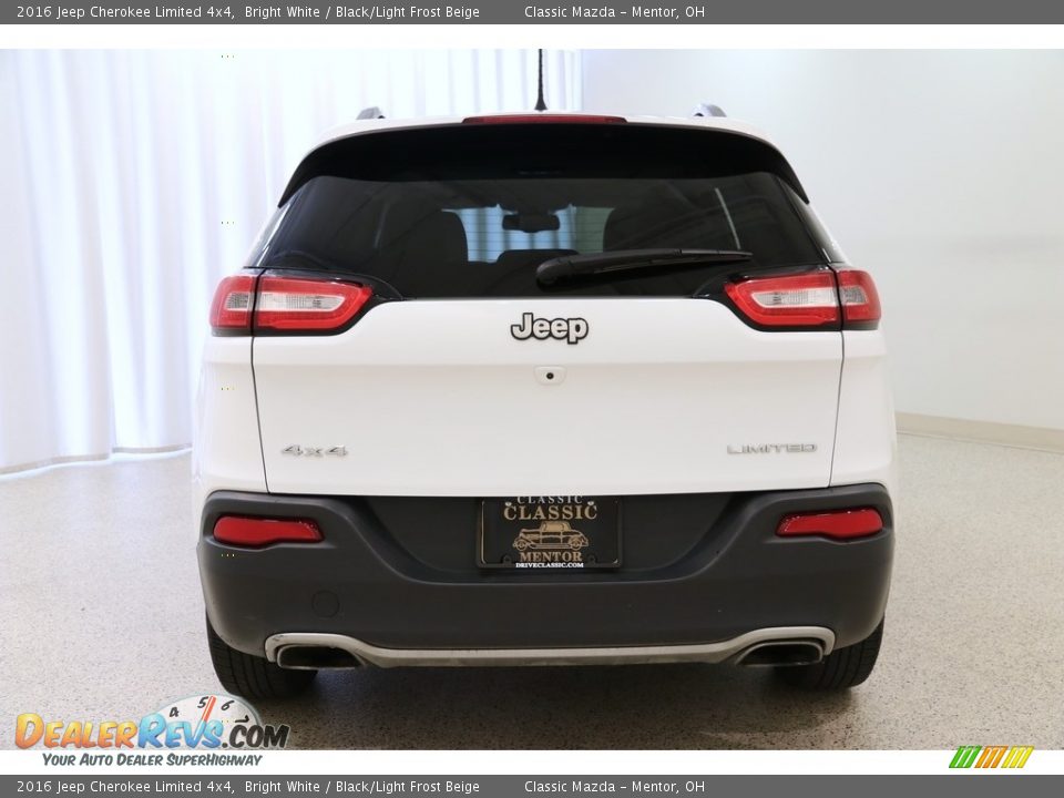 2016 Jeep Cherokee Limited 4x4 Bright White / Black/Light Frost Beige Photo #21