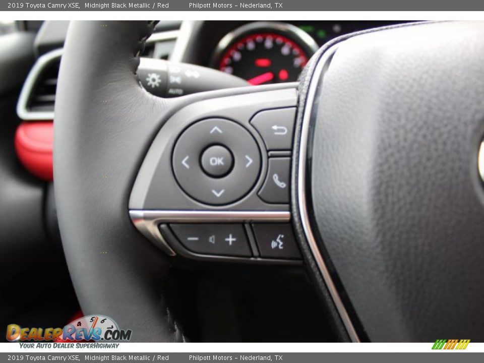 2019 Toyota Camry XSE Midnight Black Metallic / Red Photo #12