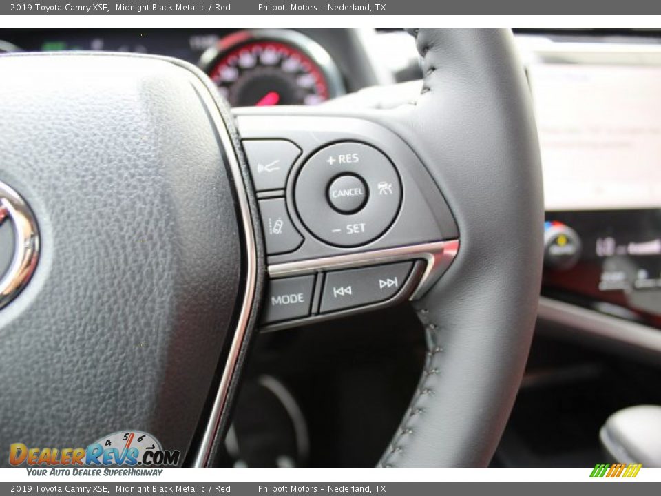 2019 Toyota Camry XSE Midnight Black Metallic / Red Photo #13