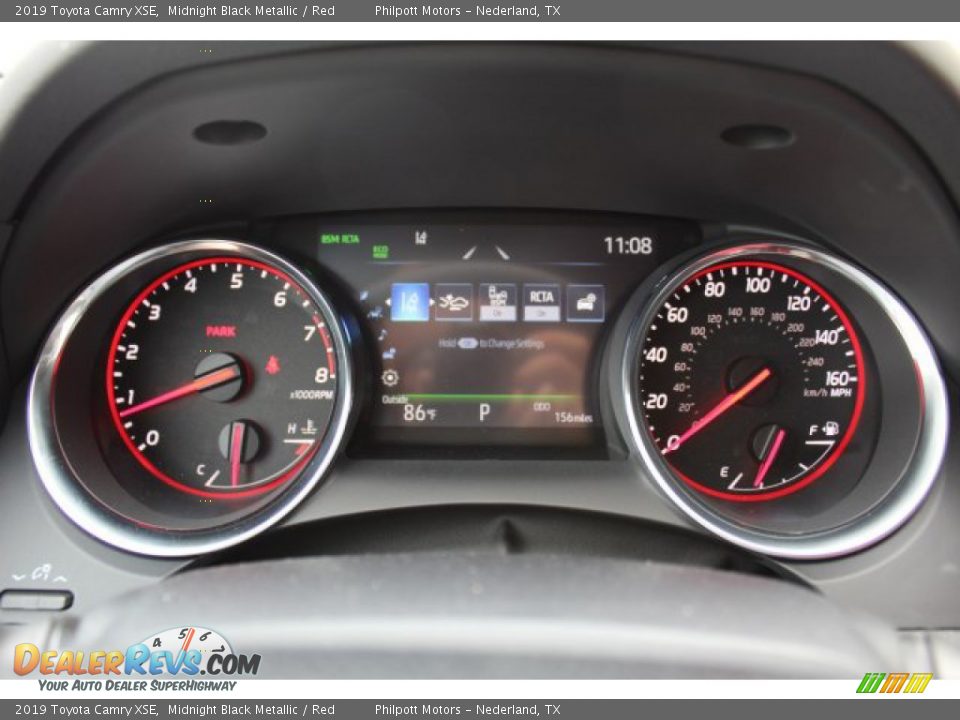 2019 Toyota Camry XSE Midnight Black Metallic / Red Photo #14