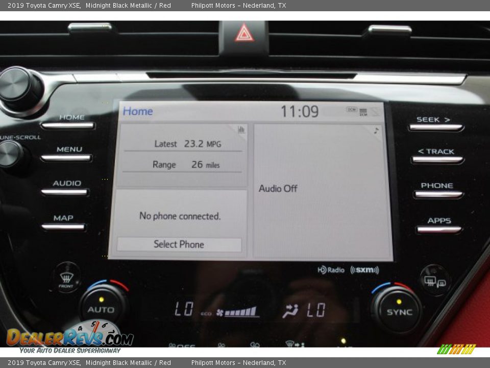 2019 Toyota Camry XSE Midnight Black Metallic / Red Photo #15