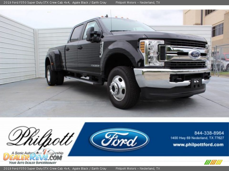 2019 Ford F350 Super Duty STX Crew Cab 4x4 Agate Black / Earth Gray Photo #1