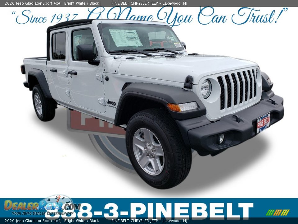 2020 Jeep Gladiator Sport 4x4 Bright White / Black Photo #1