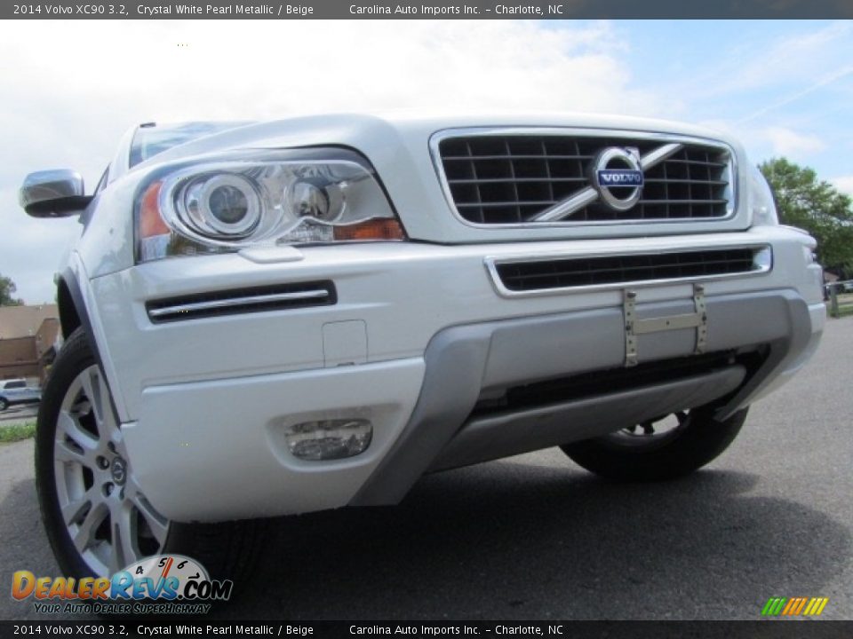 2014 Volvo XC90 3.2 Crystal White Pearl Metallic / Beige Photo #1