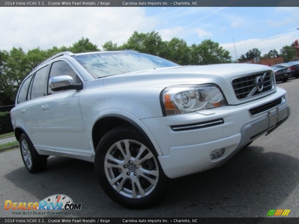 2014 Volvo XC90 3.2 Crystal White Pearl Metallic / Beige Photo #2