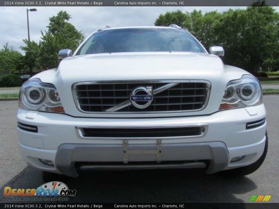 2014 Volvo XC90 3.2 Crystal White Pearl Metallic / Beige Photo #4