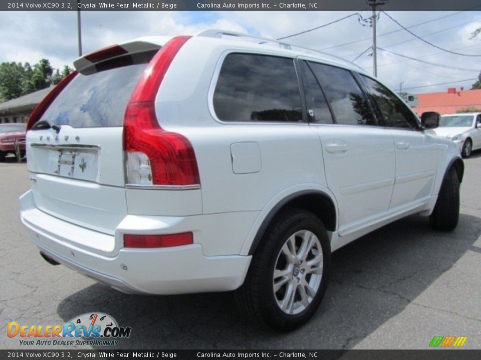 2014 Volvo XC90 3.2 Crystal White Pearl Metallic / Beige Photo #10