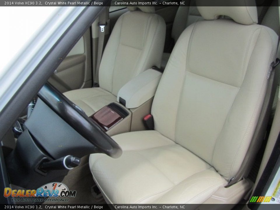 2014 Volvo XC90 3.2 Crystal White Pearl Metallic / Beige Photo #18