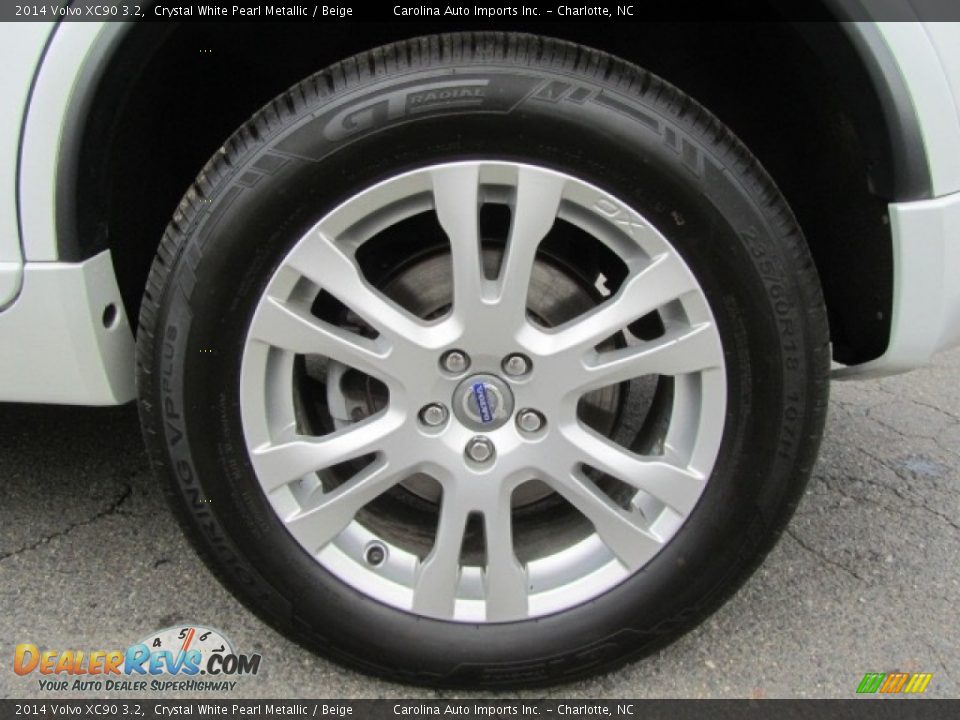2014 Volvo XC90 3.2 Crystal White Pearl Metallic / Beige Photo #26