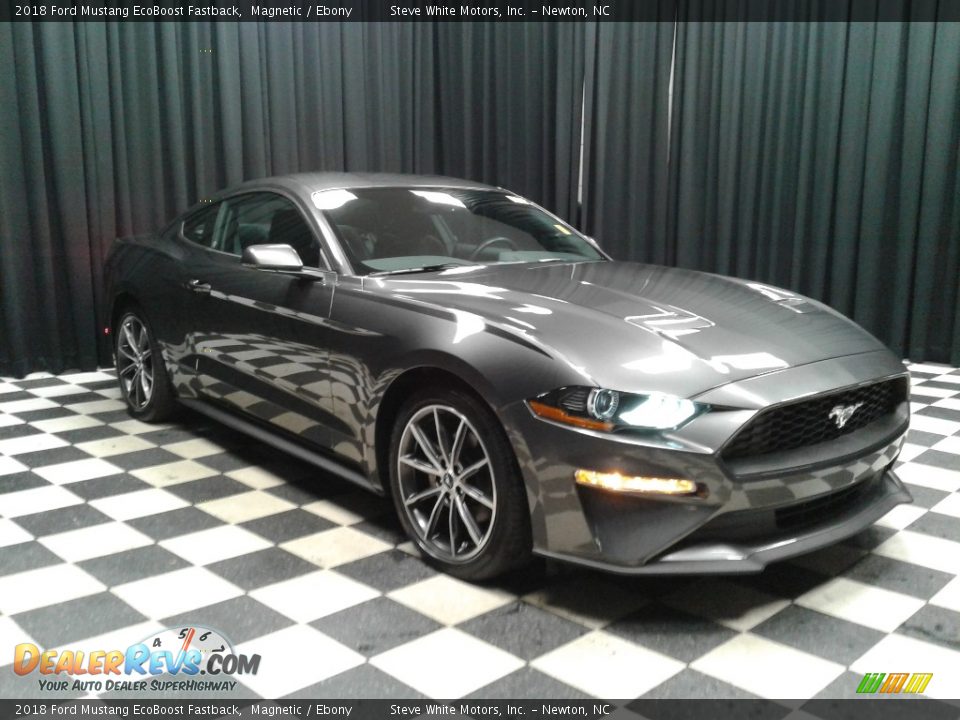 2018 Ford Mustang EcoBoost Fastback Magnetic / Ebony Photo #4