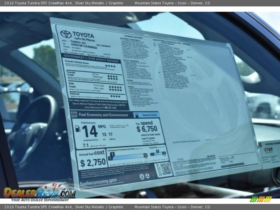 2019 Toyota Tundra SR5 CrewMax 4x4 Silver Sky Metallic / Graphite Photo #10