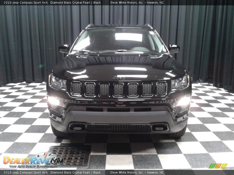 2019 Jeep Compass Sport 4x4 Diamond Black Crystal Pearl / Black Photo #3