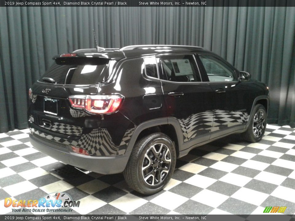 2019 Jeep Compass Sport 4x4 Diamond Black Crystal Pearl / Black Photo #6