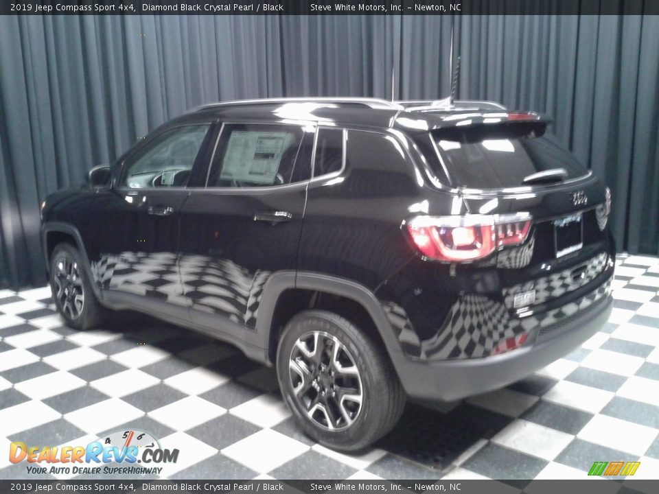 2019 Jeep Compass Sport 4x4 Diamond Black Crystal Pearl / Black Photo #8