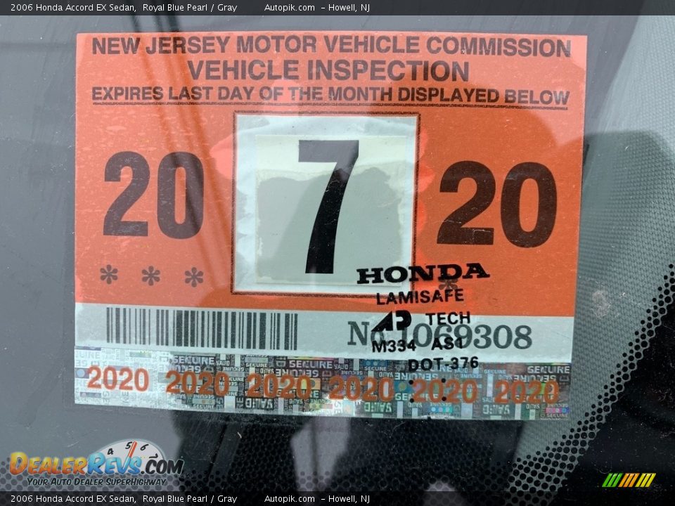 2006 Honda Accord EX Sedan Royal Blue Pearl / Gray Photo #9