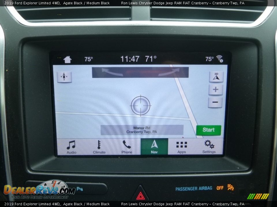 2019 Ford Explorer Limited 4WD Agate Black / Medium Black Photo #18