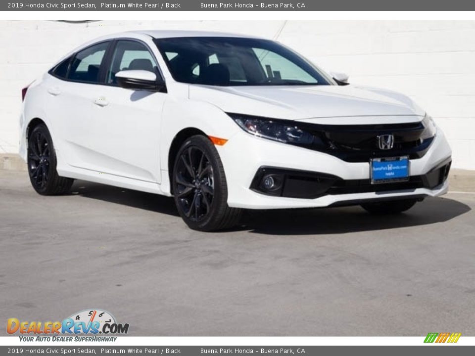 2019 Honda Civic Sport Sedan Platinum White Pearl / Black Photo #1