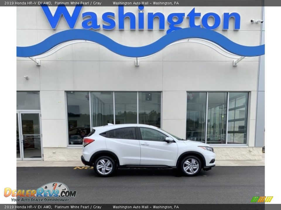 2019 Honda HR-V EX AWD Platinum White Pearl / Gray Photo #1