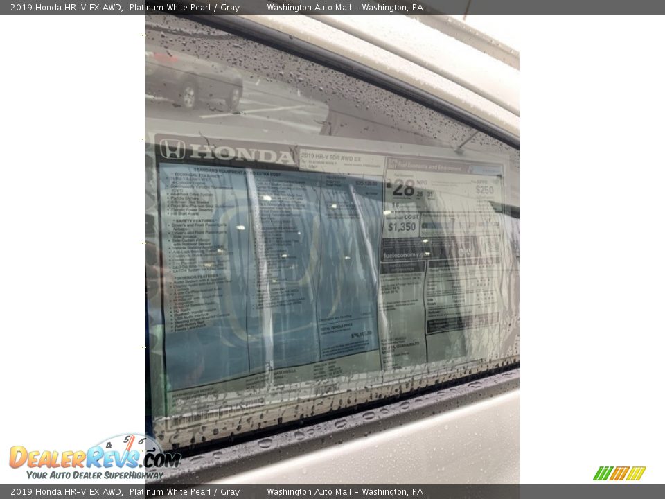 2019 Honda HR-V EX AWD Platinum White Pearl / Gray Photo #15