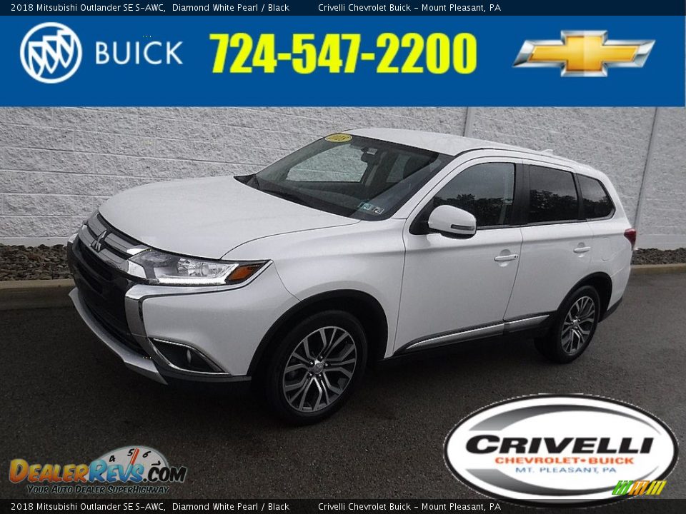 2018 Mitsubishi Outlander SE S-AWC Diamond White Pearl / Black Photo #1