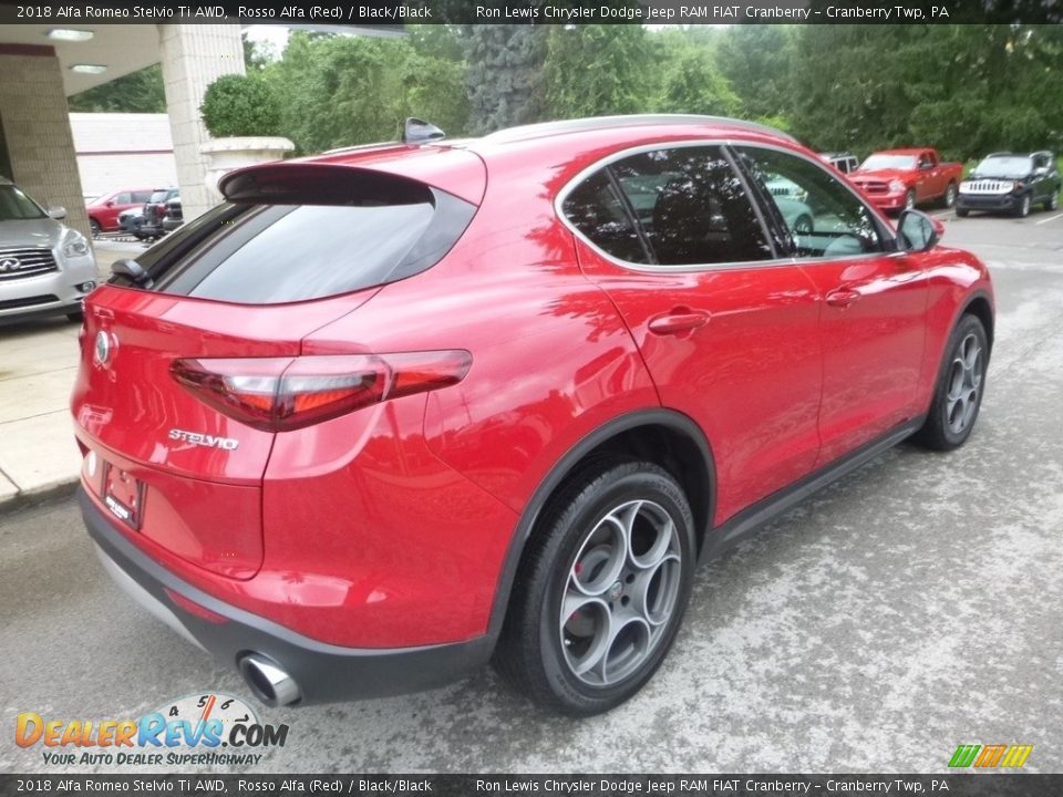 2018 Alfa Romeo Stelvio Ti AWD Rosso Alfa (Red) / Black/Black Photo #2