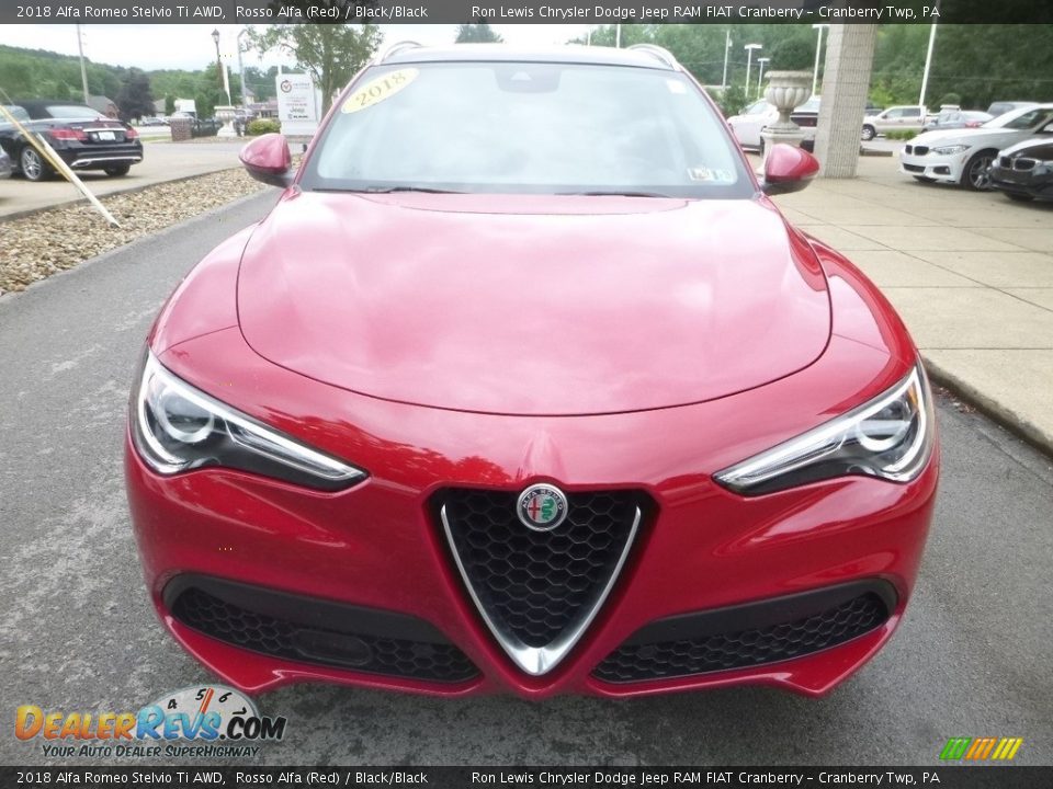 2018 Alfa Romeo Stelvio Ti AWD Rosso Alfa (Red) / Black/Black Photo #4