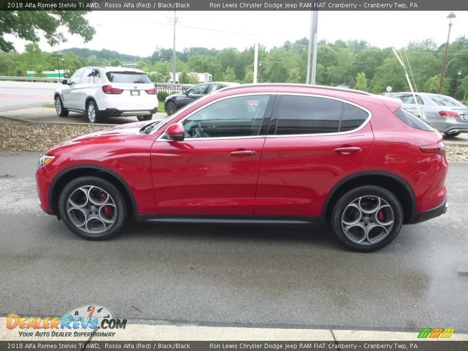 2018 Alfa Romeo Stelvio Ti AWD Rosso Alfa (Red) / Black/Black Photo #6
