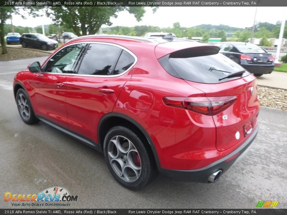 2018 Alfa Romeo Stelvio Ti AWD Rosso Alfa (Red) / Black/Black Photo #7