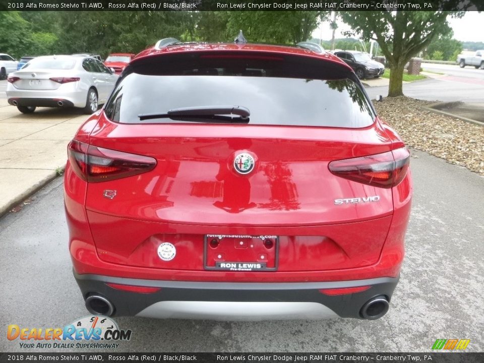 2018 Alfa Romeo Stelvio Ti AWD Rosso Alfa (Red) / Black/Black Photo #8