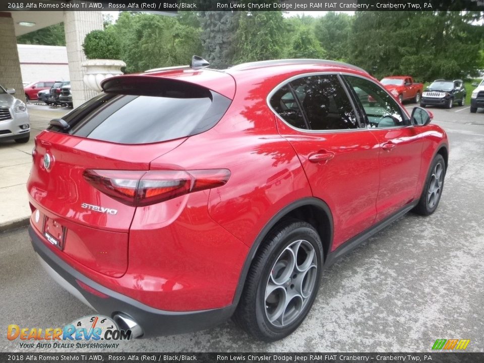 2018 Alfa Romeo Stelvio Ti AWD Rosso Alfa (Red) / Black/Black Photo #9
