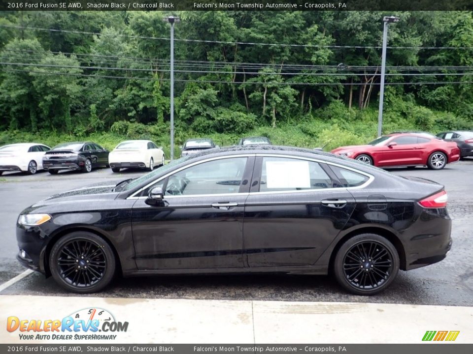 2016 Ford Fusion SE AWD Shadow Black / Charcoal Black Photo #6