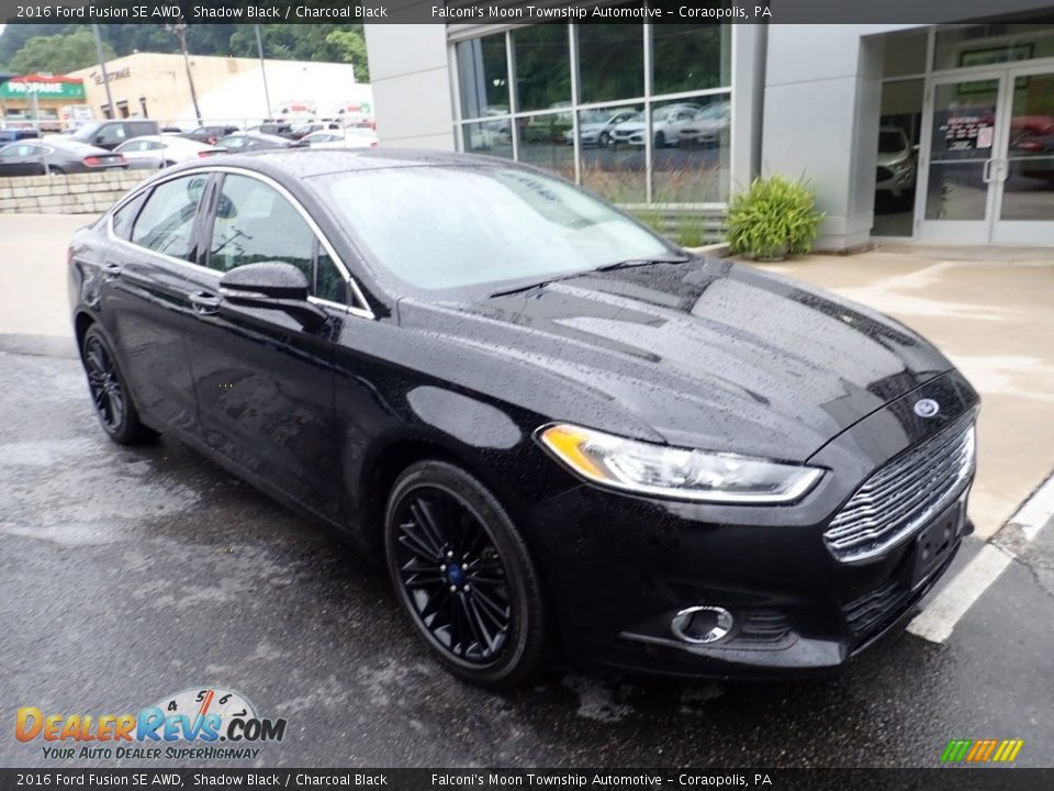 2016 Ford Fusion SE AWD Shadow Black / Charcoal Black Photo #9