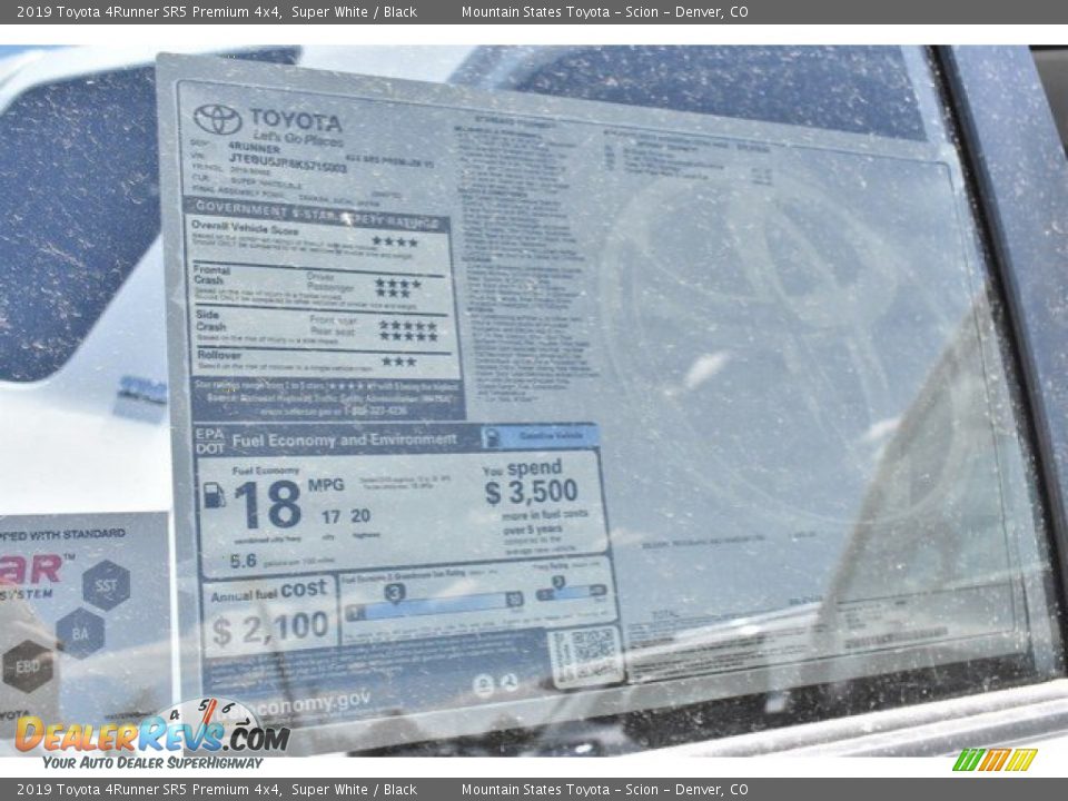 2019 Toyota 4Runner SR5 Premium 4x4 Super White / Black Photo #11