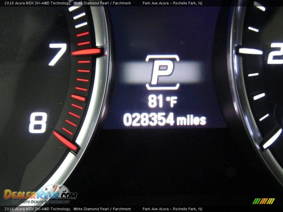 2016 Acura MDX SH-AWD Technology White Diamond Pearl / Parchment Photo #30