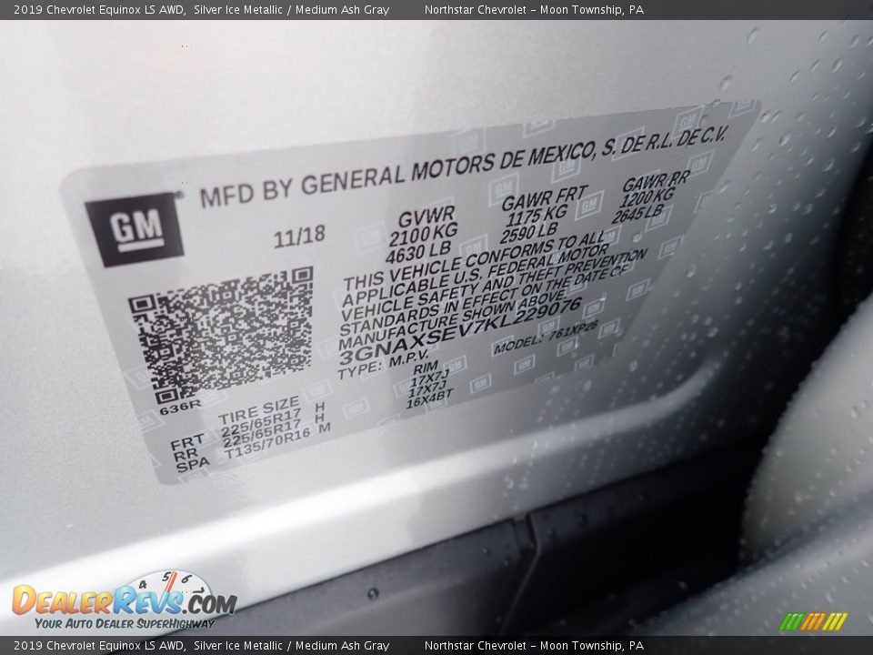2019 Chevrolet Equinox LS AWD Silver Ice Metallic / Medium Ash Gray Photo #18